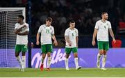 7 September 2023; Republic of Ireland players, form left, Chiedozie Ogbene, Jayson Molumby, Josh Cullen and Shane Duffy react after their side conceded a second goal during the UEFA EURO 2024 Championship qualifying group B match between France and Republic of Ireland at Parc des Princes in Paris, France. Photo by Seb Daly/Sportsfile
