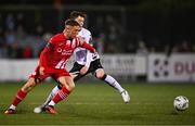 11 August 2023; Kailin Barlow of Sligo Rovers and Alfie Lewis of Dundalk during the SSE Airtricity Men's Premier Division match between Dundalk and Sligo Rovers at Oriel Park in Dundalk, Louth. Photo by Ben McShane/Sportsfile