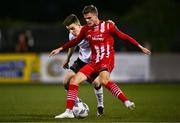 11 August 2023; Fabrice Hartmann of Sligo Rovers and Darragh Leahy of Dundalk during the SSE Airtricity Men's Premier Division match between Dundalk and Sligo Rovers at Oriel Park in Dundalk, Louth. Photo by Ben McShane/Sportsfile