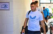 8 September 2023; Jordan Larmour of Leinster arrives before the pre-season friendly match between Munster and Leinster at Musgrave Park in Cork. Photo by Sam Barnes/Sportsfile