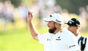 8 September 2023; Shane Lowry of Ireland acknowledges the galleries on the 18th green after his round during day two of the Horizon Irish Open Golf Championship at The K Club in Straffan, Kildare. Photo by Ramsey Cardy/Sportsfile