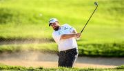 8 September 2023; Shane Lowry of Ireland plays a shot from a bunker at the 18th green during day two of the Horizon Irish Open Golf Championship at The K Club in Straffan, Kildare. Photo by Ramsey Cardy/Sportsfile