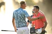 8 September 2023; Rory McIlroy of Northern Ireland, right, and Adrian Meronk of Poland during day two of the Horizon Irish Open Golf Championship at The K Club in Straffan, Kildare. Photo by Ramsey Cardy/Sportsfile