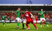 8 September 2023; Adam Murphy of Republic of Ireland in action against Ravil Tagir of Turkey during the UEFA European Under-21 Championship Qualifier match between Republic of Ireland and Turkey at Turner’s Cross in Cork. Photo by Eóin Noonan/Sportsfile