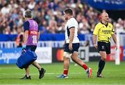 8 September 2023; Julian Machand of France leaves the field after picking up an injury during the 2023 Rugby World Cup Pool A match between France and New Zealand at the Stade de France in Paris, France. Photo by Harry Murphy/Sportsfile