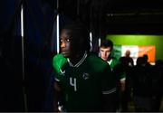 8 September 2023; Bosun Lawal of Republic of Ireland makes his way out for the second half during the UEFA European Under-21 Championship Qualifier match between Republic of Ireland and Turkey at Turner’s Cross in Cork. Photo by Eóin Noonan/Sportsfile