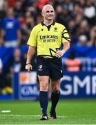 8 September 2023; Referee Jaco Peyper during the 2023 Rugby World Cup Pool A match between France and New Zealand at the Stade de France in Paris, France. Photo by Harry Murphy/Sportsfile