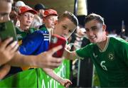8 September 2023; Matt Healy of Republic of Ireland with supporters after the UEFA European Under-21 Championship Qualifier match between Republic of Ireland and Turkey at Turner’s Cross in Cork. Photo by Eóin Noonan/Sportsfile