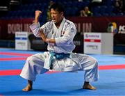 9 September 2023; Sakichi Abe of Japan during the Male Kata in the World Karate Federation Karate 1 Premier League at the National Indoor Arena at Sport Ireland Campus, Dublin. Photo by Tyler Miller/Sportsfile