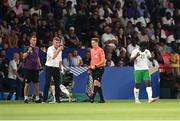 7 September 2023; Festy Ebosele of Republic of Ireland comes onto the pitch during a second half substitution during the UEFA EURO 2024 Championship qualifying group B match between France and Republic of Ireland at Parc des Princes in Paris, France. Photo by Stephen McCarthy/Sportsfile