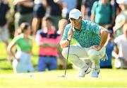 9 September 2023; Rory McIlroy of Northern Ireland lines up a putt on the fifth green during day three of the Horizon Irish Open Golf Championship at The K Club in Straffan, Kildare. Photo by Ramsey Cardy/Sportsfile