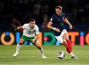 7 September 2023; Adrien Rabiot of France in action against Josh Cullen of Republic of Ireland during the UEFA EURO 2024 Championship qualifying group B match between France and Republic of Ireland at Parc des Princes in Paris, France. Photo by Stephen McCarthy/Sportsfile