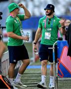 9 September 2023; Ireland players Dan Sheehan, left, and Robbie Henshaw before the 2023 Rugby World Cup Pool B match between Ireland and Romania at Stade de Bordeaux in Bordeaux, France. Photo by Harry Murphy/Sportsfile