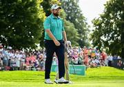 9 September 2023; Shane Lowry of Ireland reacts after a par putt on the ninth green during day three of the Horizon Irish Open Golf Championship at The K Club in Straffan, Kildare. Photo by Ramsey Cardy/Sportsfile