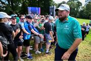 9 September 2023; Shane Lowry of Ireland walks toward the ninth tee during day three of the Horizon Irish Open Golf Championship at The K Club in Straffan, Kildare. Photo by Ramsey Cardy/Sportsfile