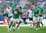 9 September 2023; Jeremy Loughman of Ireland is tackled by Jason Tomane of Romania during the 2023 Rugby World Cup Pool B match between Ireland and Romania at Stade de Bordeaux in Bordeaux, France. Photo by Brendan Moran/Sportsfile