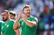 9 September 2023; Caelan Doris of Ireland after his side's victory in during the 2023 Rugby World Cup Pool B match between Ireland and Romania at Stade de Bordeaux in Bordeaux, France. Photo by Harry Murphy/Sportsfile