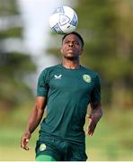 9 September 2023; Chiedozie Ogbene during a Republic of Ireland training session at the FAI National Training Centre in Abbotstown, Dublin. Photo by Stephen McCarthy/Sportsfile