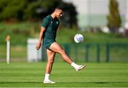 9 September 2023; Adam Idah during a Republic of Ireland training session at the FAI National Training Centre in Abbotstown, Dublin. Photo by Stephen McCarthy/Sportsfile