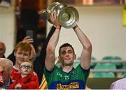 9 September 2023; Dingle captain Paul Geaney lifts the cup after the Kerry County Senior Football Championship Final match between Dingle and Kenmare Shamrocks at Austin Stack Park in Tralee, Kerry. Photo by David Fitzgerald/Sportsfile