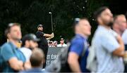 10 September 2023; Shane Lowry of Ireland watches his tee shot on the third hole during the final round of the Horizon Irish Open Golf Championship at The K Club in Straffan, Kildare. Photo by Ramsey Cardy/Sportsfile