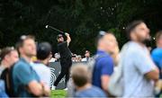 10 September 2023; Shane Lowry of Ireland watches his tee shot on the third hole during the final round of the Horizon Irish Open Golf Championship at The K Club in Straffan, Kildare. Photo by Ramsey Cardy/Sportsfile