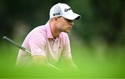 10 September 2023; Guido Migliozzi of Italy lines up a putt on the third green during the final round of the Horizon Irish Open Golf Championship at The K Club in Straffan, Kildare. Photo by Ramsey Cardy/Sportsfile