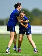 10 September 2023; Paula Doherty of Breaffy GAA, right, celebrates after her side's victory in the GAA Rounders All Ireland Senior Finals match between Breaffy GAA and Glynn Barntown at Kinnegad GAA in Kinnegad, Westmeath. Photo by Tyler Miller/Sportsfile