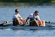 10 September 2023; Zoe Hyde and Alison Bergin of Ireland compete in the Women's Double Sculls Final A during the 2023 World Rowing Championships at Ada Ciganlija regatta course on Sava Lake, Belgrade. Photo by Nikola Krstic/Sportsfile