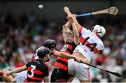 10 September 2023; Thomas Douglas of De La Salle in action against Tadhg Foley of Ballygunner during the Waterford County Senior Club Hurling Championship Final match between De La Salle and Ballygunner at Walsh Park in Waterford. Photo by David Fitzgerald/Sportsfile