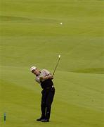 4 July 2004; Padraig Harrington pitches onto the 18th green during the Smurfit European Open. South Course, K Club, Straffan, Co. Kildare, Ireland. Picture credit; Matt Browne / SPORTSFILE