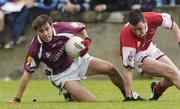 3 July 2004; Mathew Clancy, Galway, in action against Derek Shevlin, Louth. Bank of Ireland Football Championship Qualifier, Round 2, Galway v Louth, Parnell Park, Dublin. Picture credit; SPORTSFILE