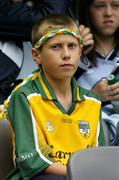 4 July 2004; A young Offaly fan watches the final moments of the game. Guinness Leinster Senior Hurling Championship Final, Offaly v Wexford, Croke Park, Dublin. Picture credit; Pat Murphy / SPORTSFILE