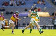 4 July 2004; Rory Hanniffy, Offaly, in action against Paul Carley, Wexford. Guinness Leinster Senior Hurling Championship Final, Offaly v Wexford, Croke Park, Dublin. Picture credit; Brendan Moran / SPORTSFILE