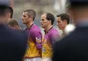 4 July 2004; Wexford players from left to right Declan Ruth, Adrian Fenlon and Tomas Mahon wait to meet the President Mary McAleese. Guinness Leinster Senior Hurling Championship Final, Offaly v Wexford, Croke Park, Dublin. Picture credit; Damien Eagers / SPORTSFILE