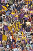 4 July 2004; Wexford supporters cheer on their team during the pre match parade. Guinness Leinster Senior Hurling Championship Final, Offaly v Wexford, Croke Park, Dublin. Picture credit; Damien Eagers / SPORTSFILE