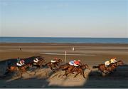 3 September 2013; Usa, with Nina Carberry up, second from right, on the way to winning the Hibernia Steel Race. Laytown Races, Laytown, Co. Meath. Picture credit: Brian Lawless / SPORTSFILE