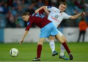 3 September 2013; Shane Grimes, Drogheda United, in action against David Cawley, Sligo Rovers. Airtricity League Premier Division, Drogheda United v Sligo Rovers, Hunky Dorys Park, Drogheda, Co. Louth. Photo by Sportsfile