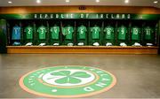 10 September 2023; A general view of the Republic of Ireland dressing room before the UEFA EURO 2024 Championship qualifying group B match between Republic of Ireland and Netherlands at the Aviva Stadium in Dublin. Photo by Stephen McCarthy/Sportsfile