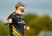 10 September 2023; Rory Tracy of The Heath celebrates after the end of an inning during the GAA Rounders All Ireland Senior Finals match between Limekiln Rounders GAA and The Heath at Kinnegad GAA in Kinnegad, Westmeath. Photo by Tyler Miller/Sportsfile