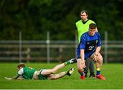 10 September 2023; Declan Finnegan of Carrickmacross Emmets dives to 1st base during the GAA Rounders All Ireland Senior Finals match between Carrickmacross Emmets and Erne Eagles at Kinnegad GAA in Kinnegad, Westmeath. Photo by Tyler Miller/Sportsfile