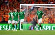 10 September 2023; Jason Knight of Republic of Ireland after his side conceded a second goal during the UEFA EURO 2024 Championship qualifying group B match between Republic of Ireland and Netherlands at the Aviva Stadium in Dublin. Photo by Seb Daly/Sportsfile