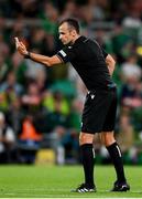 10 September 2023; Referee Irfan Peljto during the UEFA EURO 2024 Championship qualifying group B match between Republic of Ireland and Netherlands at the Aviva Stadium in Dublin. Photo by Seb Daly/Sportsfile