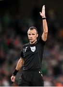 10 September 2023; Referee Irfan Peljto during the UEFA EURO 2024 Championship qualifying group B match between Republic of Ireland and Netherlands at the Aviva Stadium in Dublin. Photo by Sam Barnes/Sportsfile