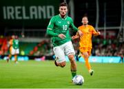 10 September 2023; Matt Doherty of Republic of Ireland during the UEFA EURO 2024 Championship qualifying group B match between Republic of Ireland and Netherlands at the Aviva Stadium in Dublin. Photo by Michael P Ryan/Sportsfile