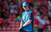 8 September 2023; Leinster head coach Leo Cullen before the pre-season friendly match between Munster and Leinster at Musgrave Park in Cork. Photo by Sam Barnes/Sportsfile
