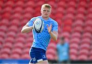 8 September 2023; Tommy O'Brien of Leinster warms up before the pre-season friendly match between Munster and Leinster at Musgrave Park in Cork. Photo by Sam Barnes/Sportsfile