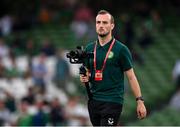 10 September 2023; FAI multimedia executive Matthew Turnbull before the UEFA EURO 2024 Championship qualifying group B match between Republic of Ireland and Netherlands at the Aviva Stadium in Dublin. Photo by Stephen McCarthy/Sportsfile