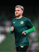 10 September 2023; Aaron Connolly of Republic of Ireland before the UEFA EURO 2024 Championship qualifying group B match between Republic of Ireland and Netherlands at the Aviva Stadium in Dublin. Photo by Stephen McCarthy/Sportsfile