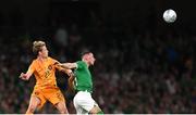 10 September 2023; Frenkie de Jong of Netherlands in action against Alan Browne of Republic of Ireland during the UEFA EURO 2024 Championship qualifying group B match between Republic of Ireland and Netherlands at the Aviva Stadium in Dublin. Photo by Stephen McCarthy/Sportsfile